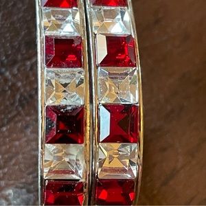 Candy cane rhinestone earrings